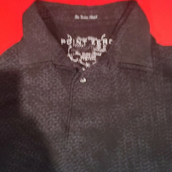 Point Zero 1/4 button up black grey short sleeve T-shirt men's size XXL - Picture 2 of 7